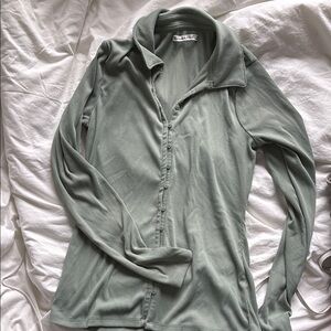 Abercrombie & Fitch Olive Green Ribbed Shirt